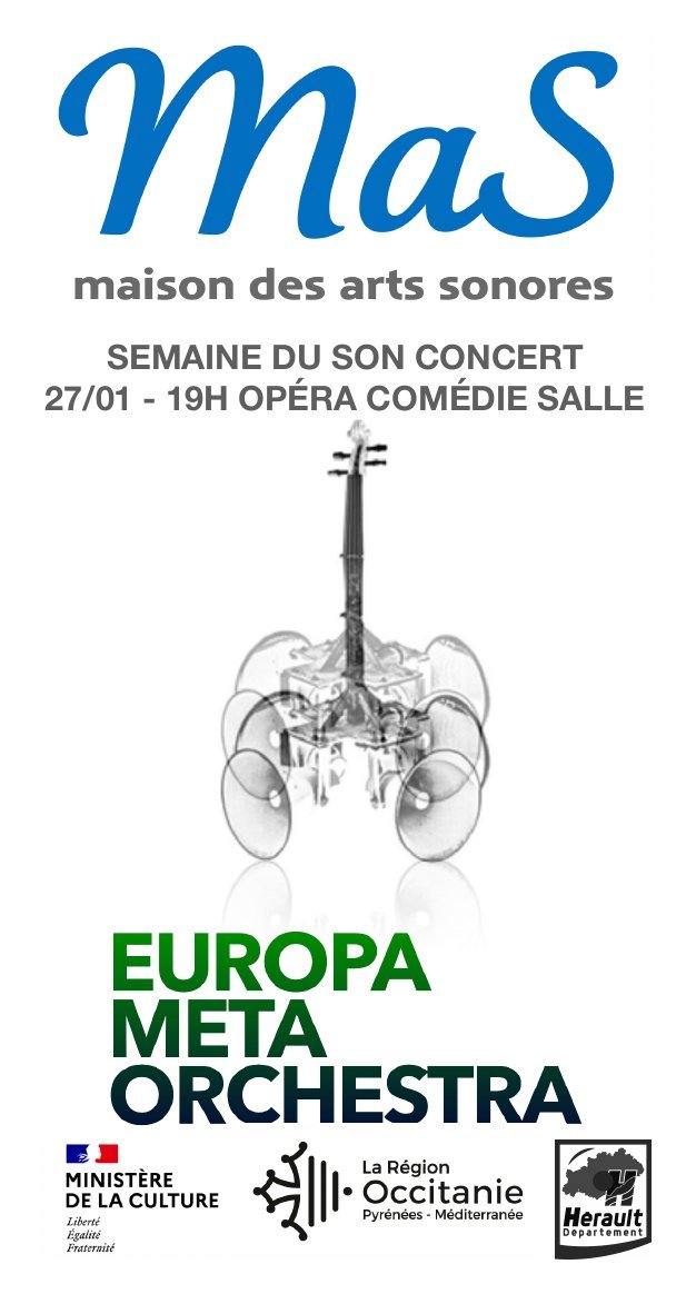Flyer of the Europa Meta Orchestra concert for the Semaine du son, 27 January 2022